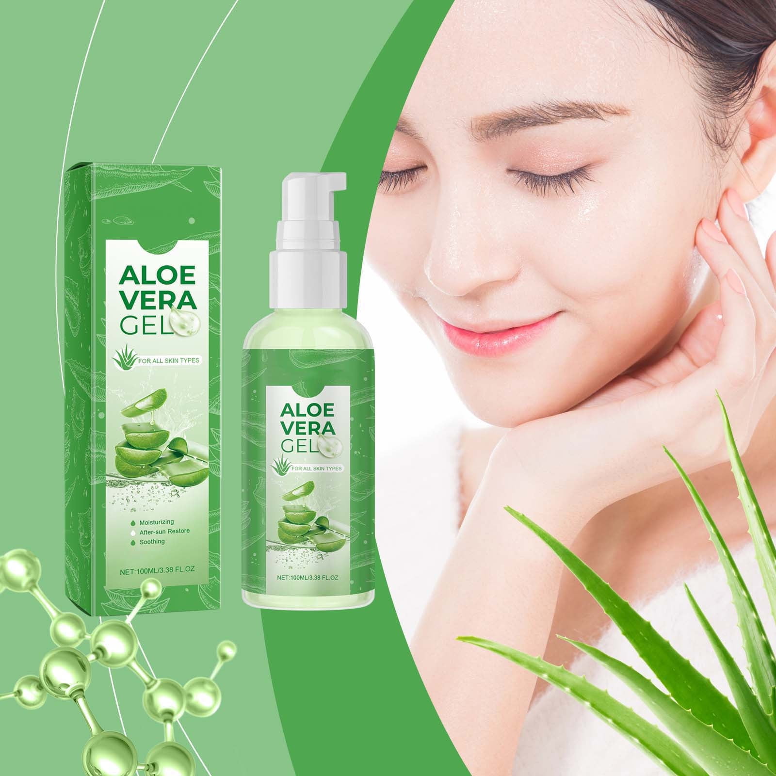 Deals of The Day Clearance! Topliu Aloe Nourishing Moisturizing Gel,Hydrating Aloe Vera Gel for Skin,Refreshing Moisturizer,Soothes Irritated Skin & Burns,100g,Gifts for Women