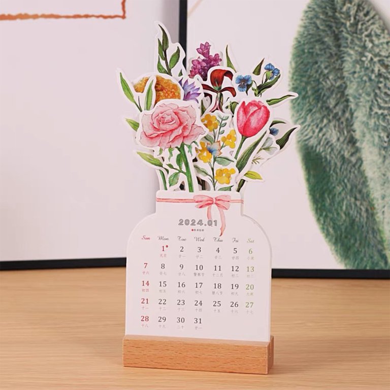 2024 Bloomy Flowers Desk Calendar Floral New Year Monthly Calendar for  Office Desk Decor Home Decor - Walmart.com