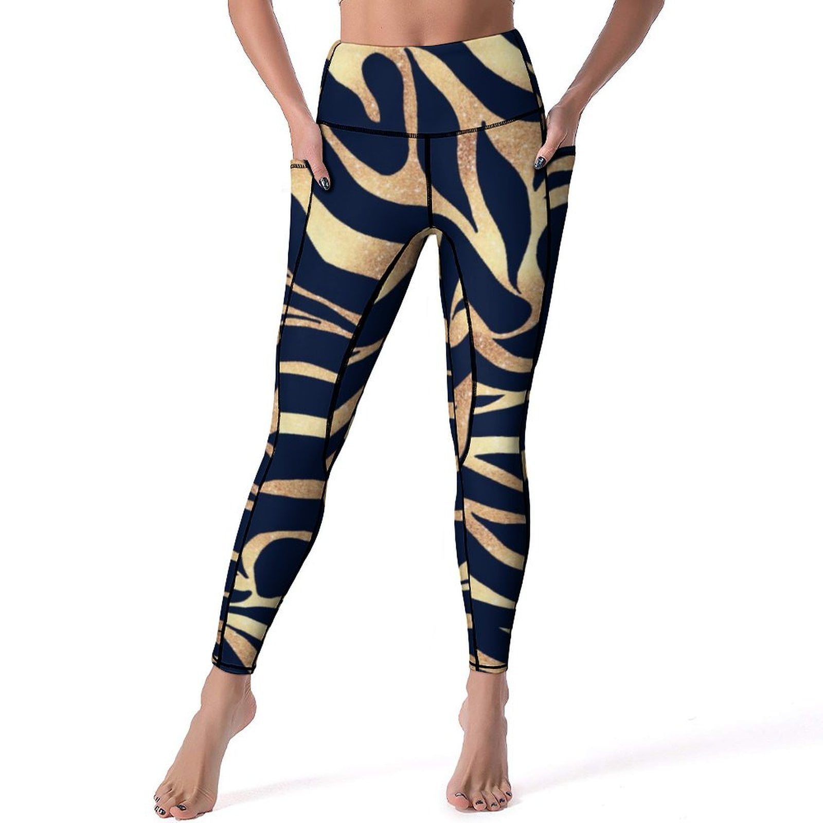 2024 Blue Purple Zebra Leggings Sexy Animal Print Gym Yoga Pants Push