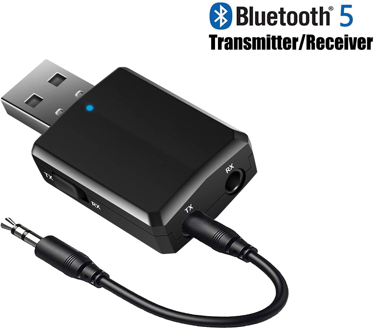 2024 Bluetooth 5.0 Audio Transmitter Receiver,3 in 1 Portable Bluetooth Adapter,Turn a Non