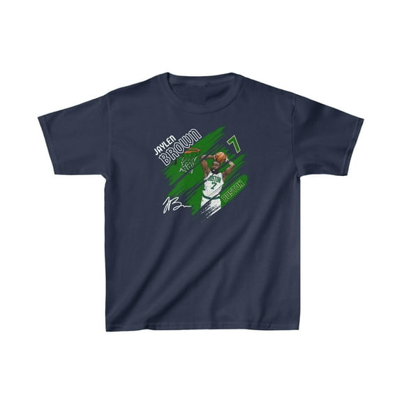 2024 Boston Jaylen Brown #7 Cartoon basketball fan Gifts Kids Cotton Tee