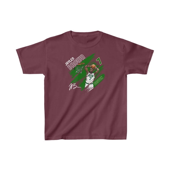 2024 Boston Jaylen Brown #7 Cartoon basketball fan Gifts Kids Cotton Tee