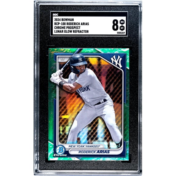2024 Bowman #BCP-100 Roderick Arias Chr. Pros. Lunar Glow Ref. SGC 8