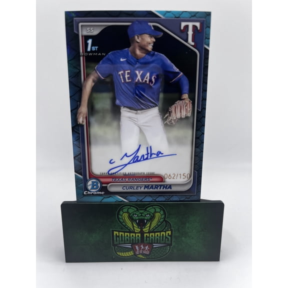 2024 Bowman Chrome Curley Martha Blue Reptilian Topps