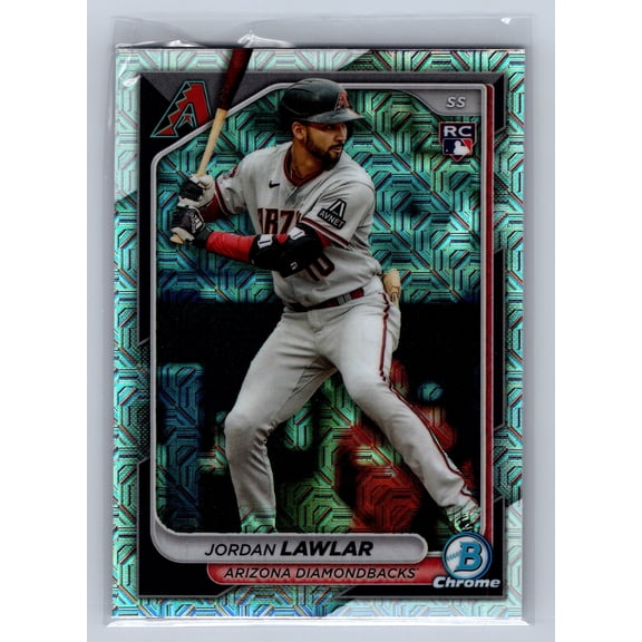 2024 Topps Bowman Chrome Jordan Lawlar Arizona Diamondbacks #55 Mega Box Mojo Refractor RC Baseball Card