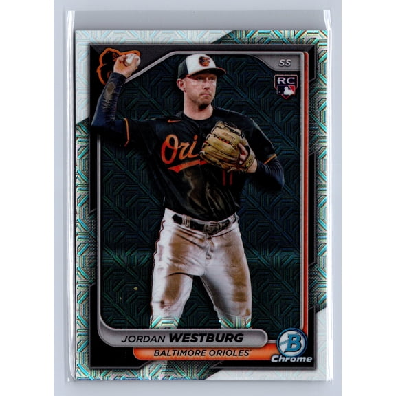 2024 Bowman Chrome Jordan Westburg RC #17 Mega Box Mojo Refractor Trading Card Baltimore Orioles