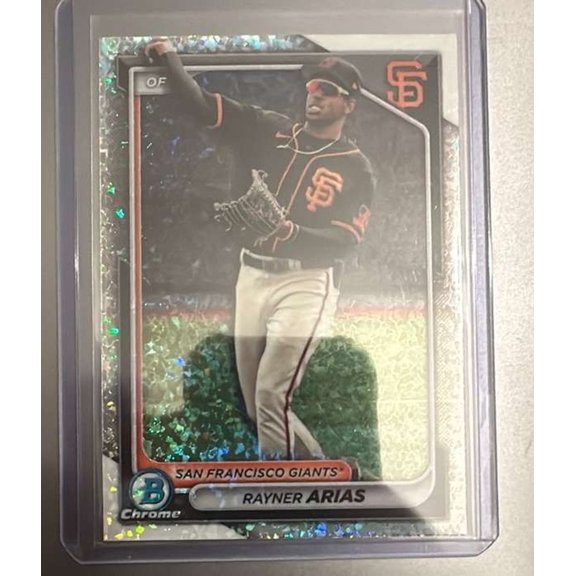 2024 Bowman Chrome Prospects Mini-Diamond Refractors Rayner Arias #BCP-127 San Francisco Giants Baseball Card San Francisco Giants MLB BASEBALL Card