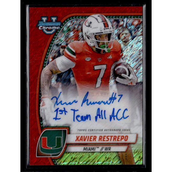 2024 Bowman Chrome Red Xavier Restrepo #PA-XRE Auto