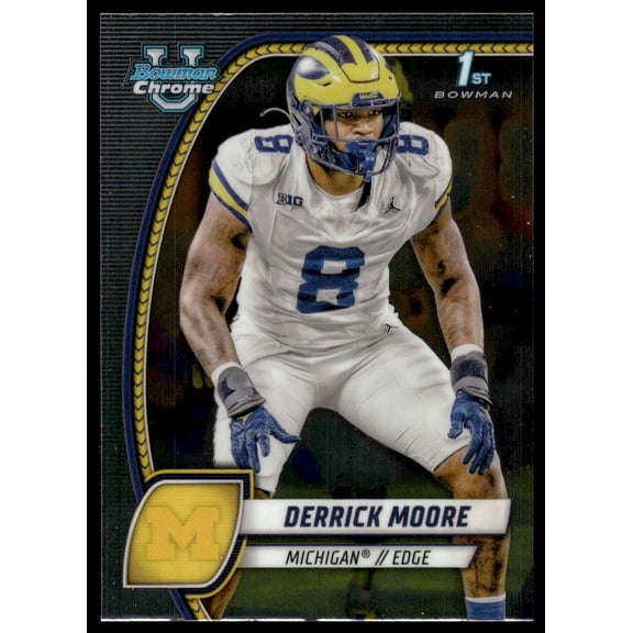 2024 Topps Bowman Chrome University Derrick Moore Michigan Wolverines 1st Bowman #59 Football Card