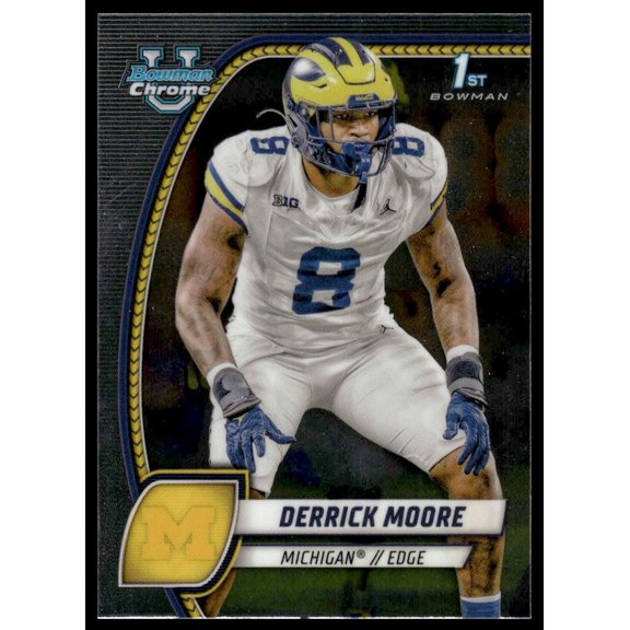 2024 Bowman Chrome University Derrick Moore #59 Michigan Wolverines Football Card