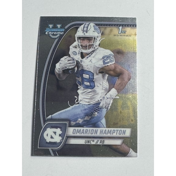 2024 Bowman Chrome University Omarion Hampton #198 Rookie 1st Bowman
