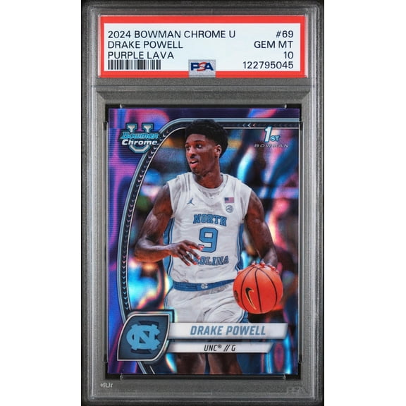 2024 Bowman Chrome University Purple Lava Drake Powell #69 PSA 10