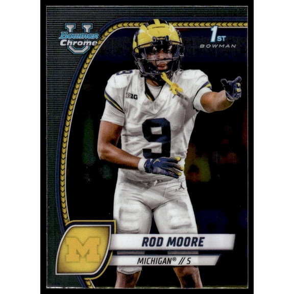 2024 Topps Bowman Chrome University Rod Moore Michigan Wolverines #31 1st Bowman Football Card