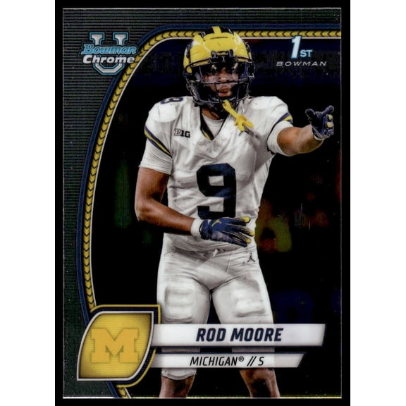 2024 Topps Bowman Chrome University Rod Moore Michigan Wolverines #31 Football Card