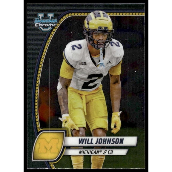 2024 Topps Bowman Chrome University Will Johnson Michigan Wolverines #183 Football Card