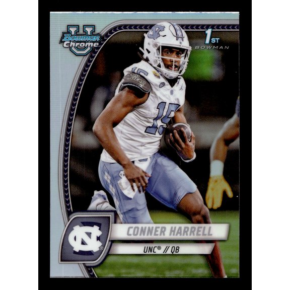 2024 Bowman Conner Harrell #46 Chrome Refractor Trading Card Rookie Short Print Insert UNC Tar Heels NCAA