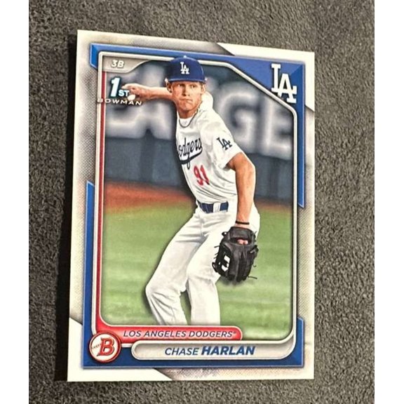 2024 Bowman Draft BD-96 Chase Harlan Los Angeles Dodgers Baseball Card Los Angeles Dodgers MLB BASEBALL Trading Card