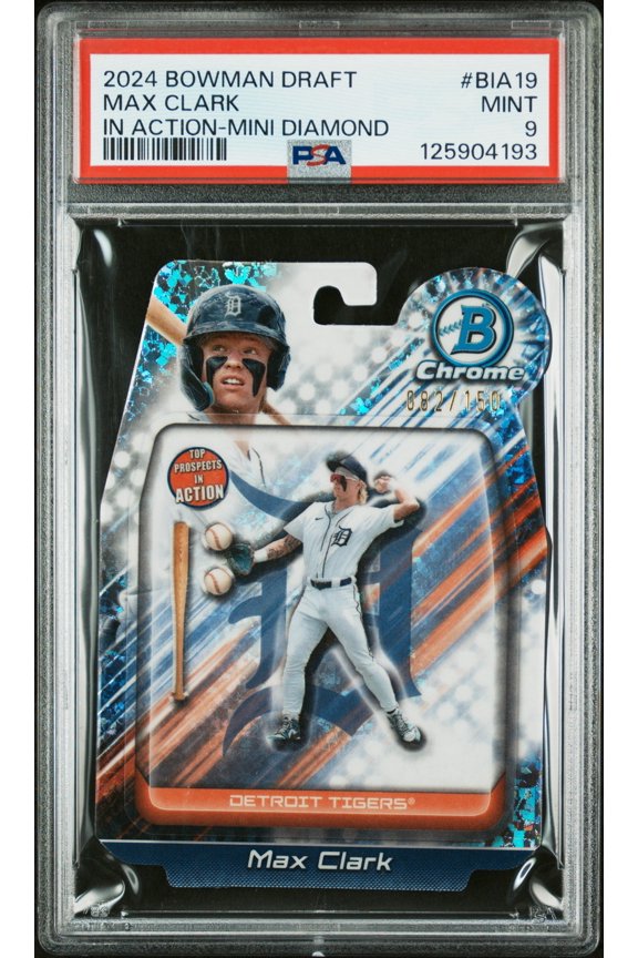 2024 Bowman Draft Bowman In Action Max Clark #BIA19 Mini Diamond /150 PSA 9