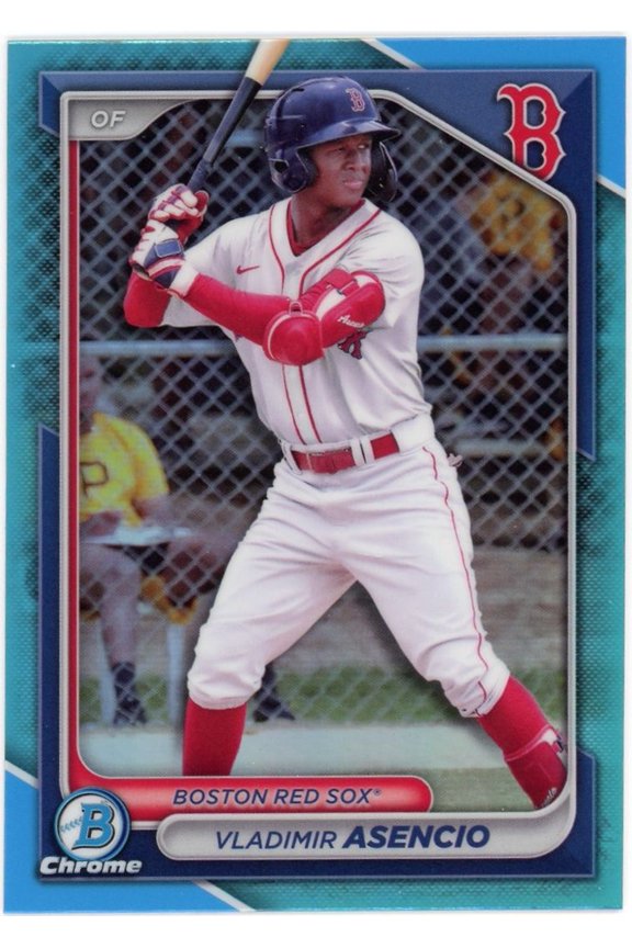 2024 Bowman Draft Sky Blue Refractor #BCP-140 Vladimir Asencio Red Sox Baseball Card