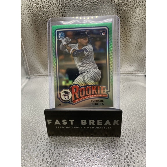 2024 Bowman Chrome ROY-15 Checklist Parallel Varity Rookie Insert Everson Pereira New York Yankees Card
