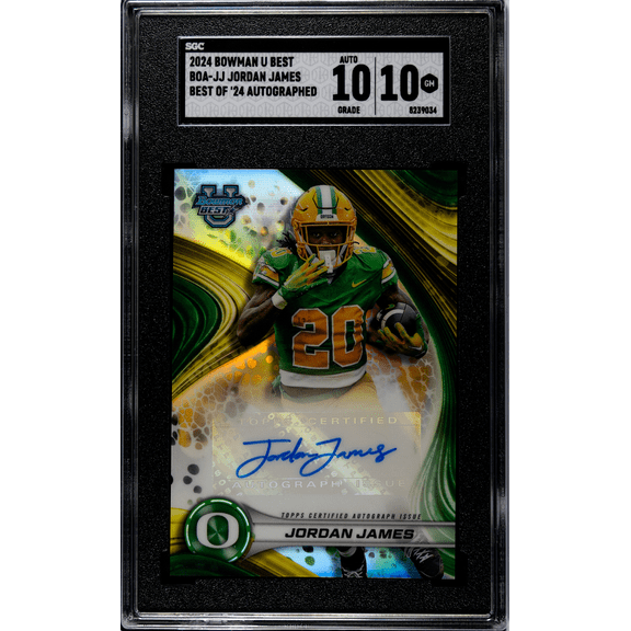 2024 Bowman U Best Jordan James #BOA-JJ Of '24 Autograph SGC 10 Auto 10