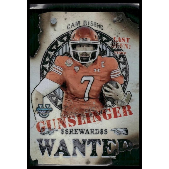 2024 Bowman University Best Cam Rising Utah Utes #GB-8 Gunslingers and Bandits Die Cut Football Card