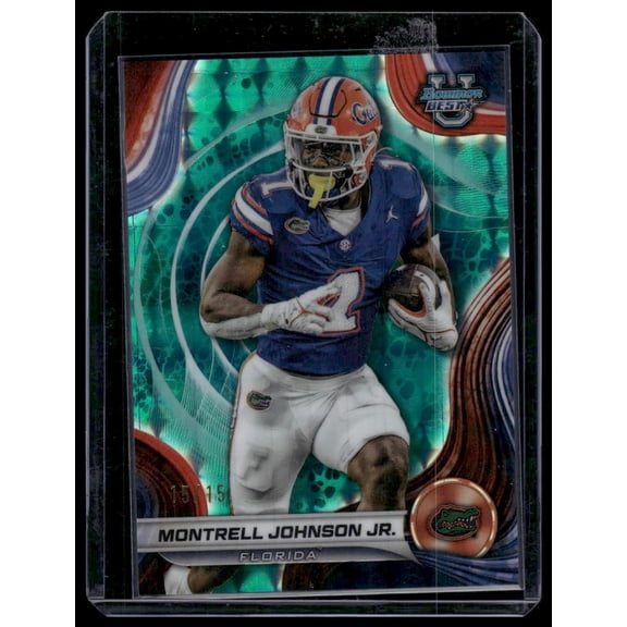 2024 Bowman University Best Montrell Johnson Jr. #53 Teal Geometric Refractor SN