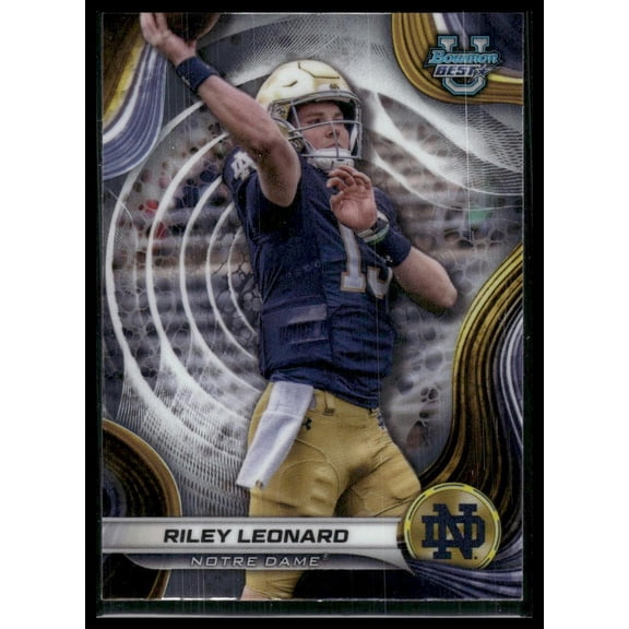 2024 Bowman University Best Riley Leonard Notre Dame Fighting Irish #29 Football Card