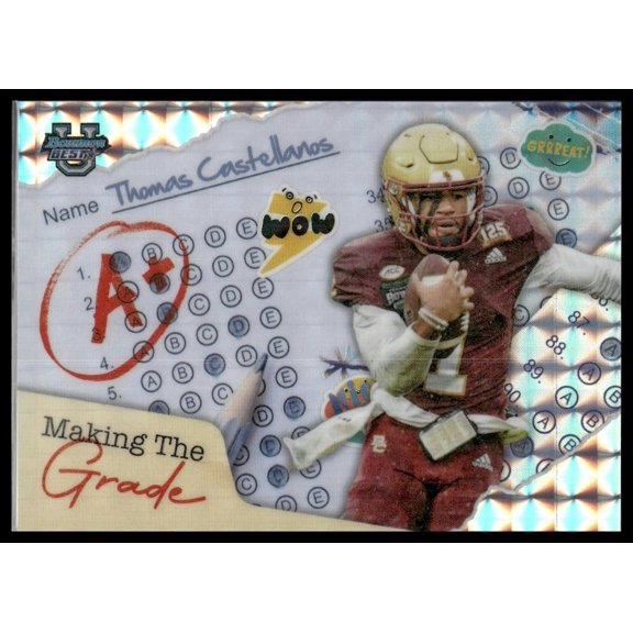 2024 Bowman University Best Thomas Castellanos #MG-15 Making the Grade Geometric Refractor
