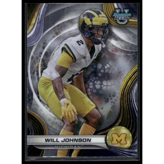2024 Bowman University Best Will Johnson Michigan Wolverines #35 Football Card