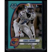 2024 Bowman University Chrome Cobee Bryant Kansas Jayhawks #44 Aqua Refractor SN Football Card
