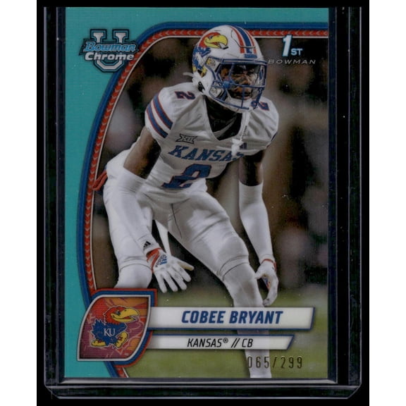 2024 Bowman University Chrome Cobee Bryant #44 Aqua Refractor SN