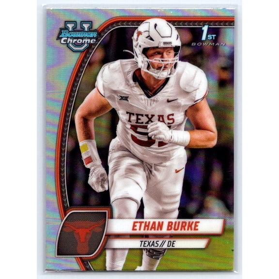 2024 Bowman University Chrome Ethan Burke Texas Longhorns #32 Refractor Football Card