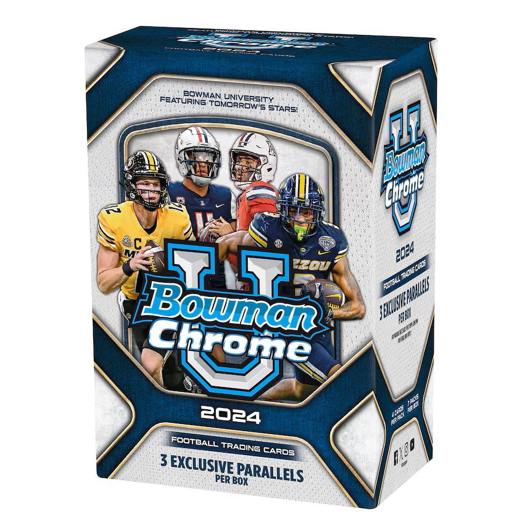 2024 Bowman University Chrome Football Trading Cards Blaster Box