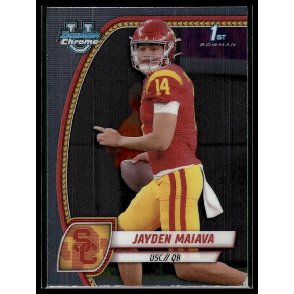 2024 Bowman University Chrome Jayden Maiava #195 USC Trojans Football Card