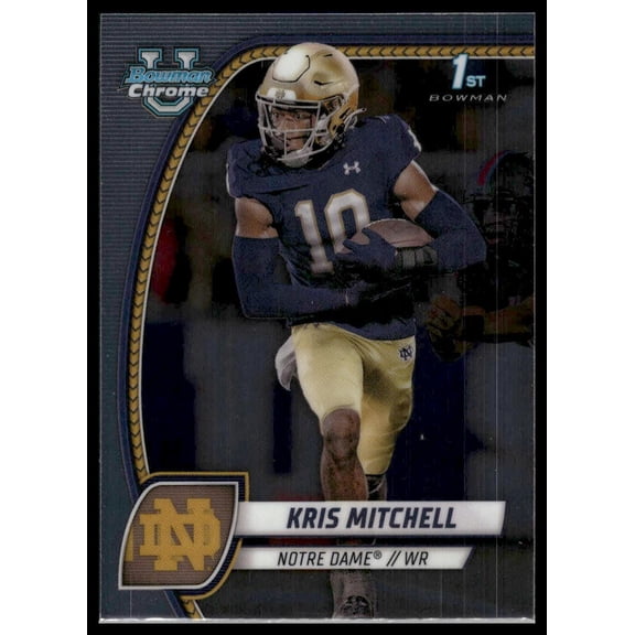 2024 Bowman University Chrome Kris Mitchell Notre Dame Fighting Irish #117 Football Card