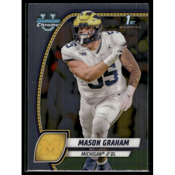 2024 Bowman University Chrome Mason Graham Michigan Wolverines #127 Football Card