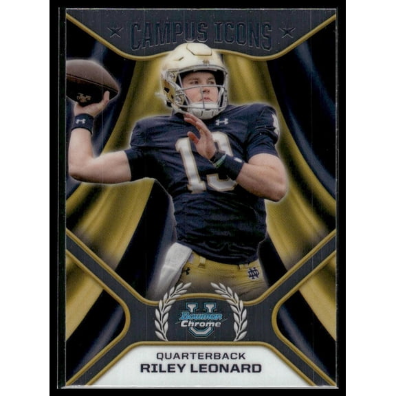 2024 Bowman University Chrome Riley Leonard Notre Dame Fighting Irish Campus Icons #CI-5 Football Card