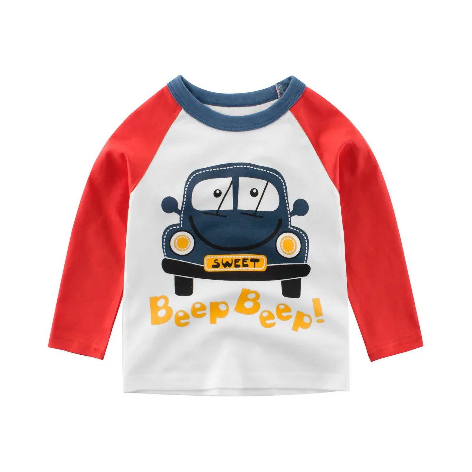 2024 Boys Clothes Cartoon Excavator Tshirt for Boy Autumn New Fashion