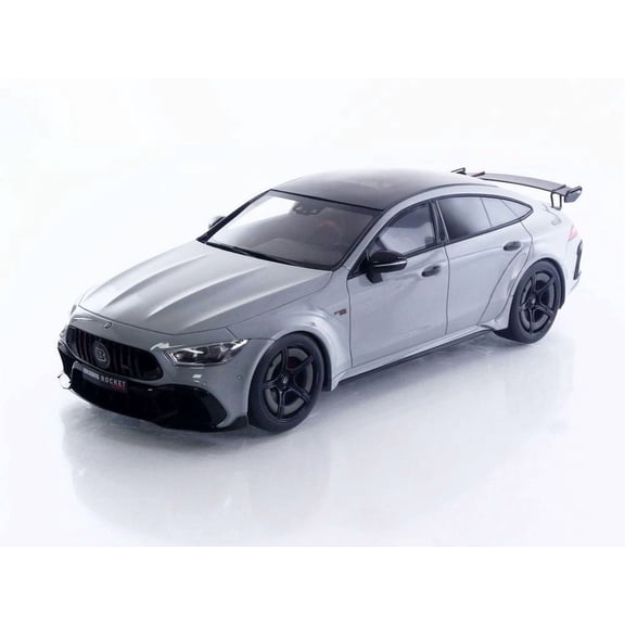 2024 Brabus Rocket 1000 Nardo Gray with Black Top 1/18 Model Car by GT Spirit
