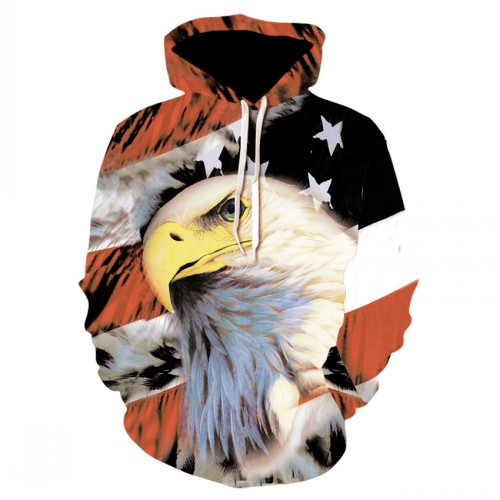 2024 Brand 3D Print Fun Design Usa Flag Hoodie Fashion Men's And Women