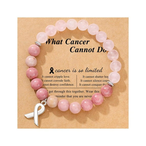 2024 Breast Cancer Awareness Jewelry Opal Beaded Bracelet Breast Cancer PinkAUNE K8A6