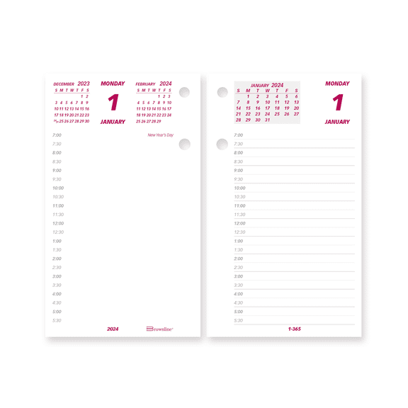 2024 Brownline® Daily Calendar Refill, 6" x 3-1/2", January To December 2024 , C2R