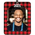 thumbnail image 1 of 2024 Buffalo Plaid Photo Ornament, Magnetic Easy-Load + Photo Protector, Vertical, Red & Black Plaid, 1 of 7