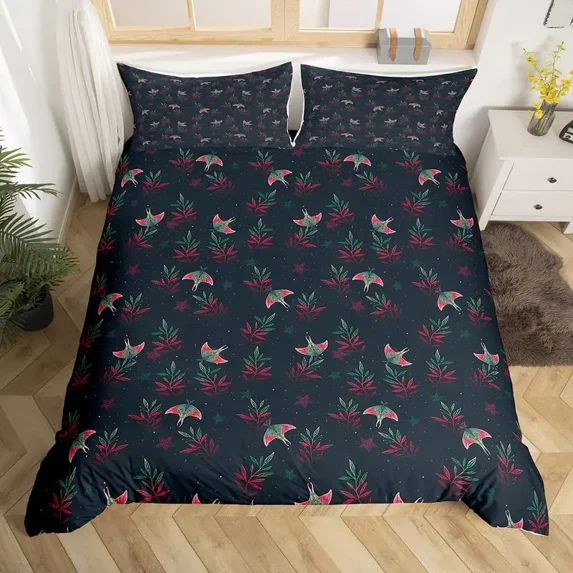 2024 Butterfly Duvet Cover Set Kids Potion Bottle Bedding Set Microfiber Leaf Pattern Comforter Cover Twin King For Boys r