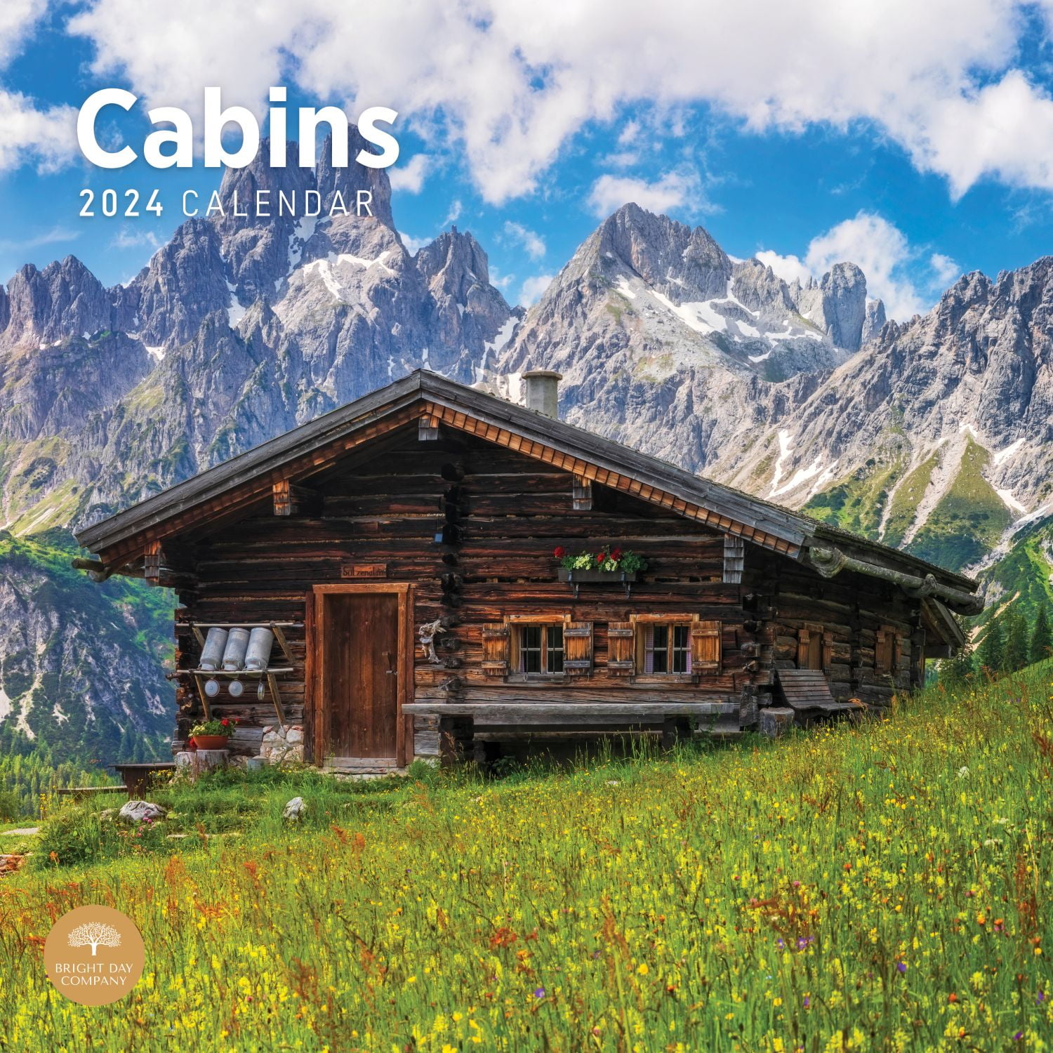 2025 Cabins Monthly Wall Calendar by Bright Day, 12 x 12 Inch Beautiful