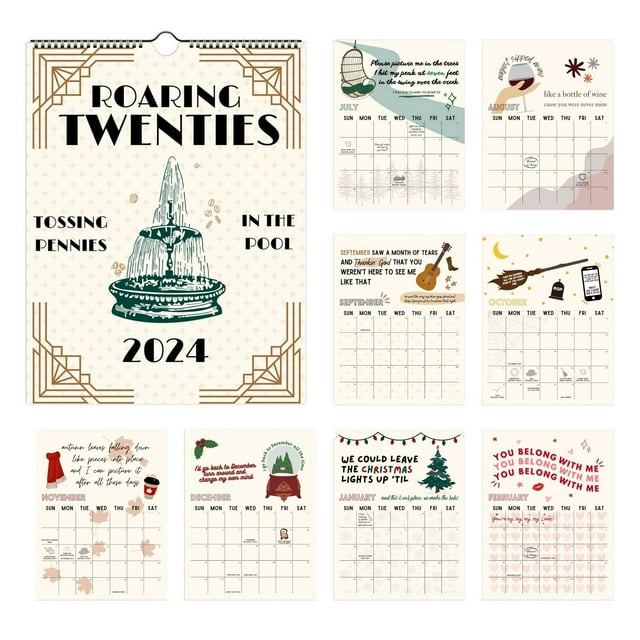 2024 Calendar 2024 Roaring Twenties Calendar Wall Calendar Jan 2024