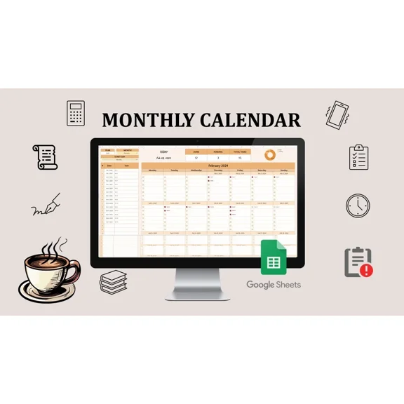 2024 Calendar Planner Monthly Calendar Template Dynamic Calendar