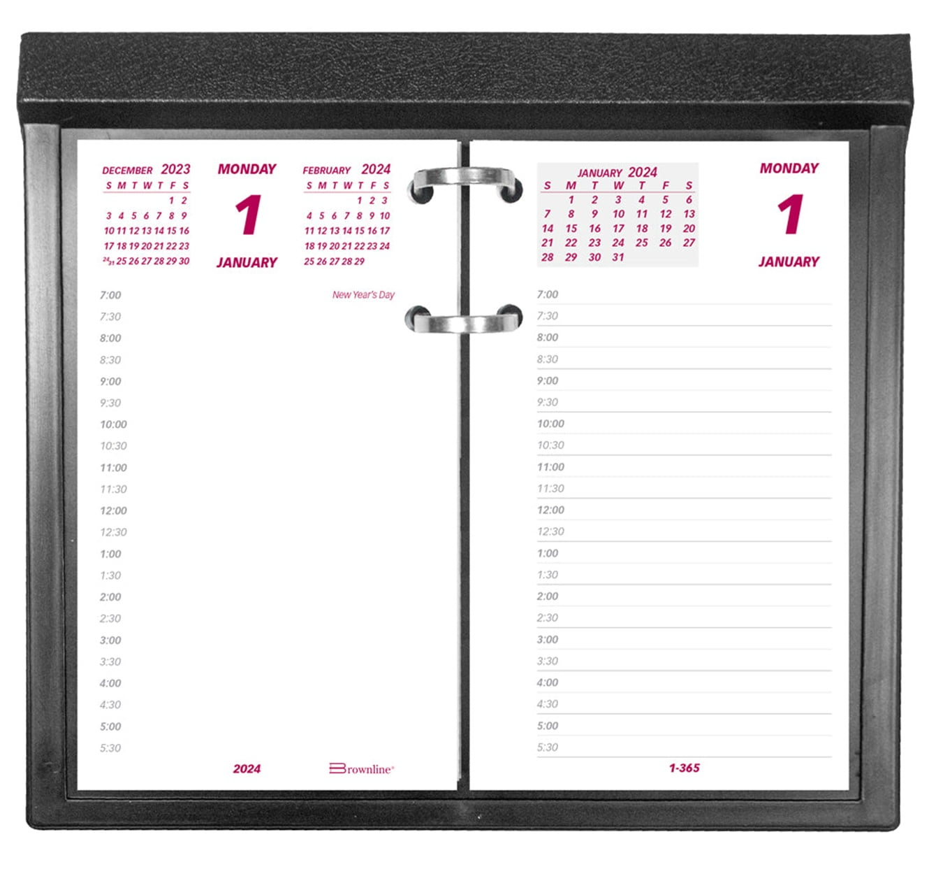 2024 Calendar Set, Includes Daily Refill and Base (Black Plastic