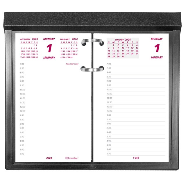 2024 Calendar Set, Includes Daily Refill and Base (Black Plastic